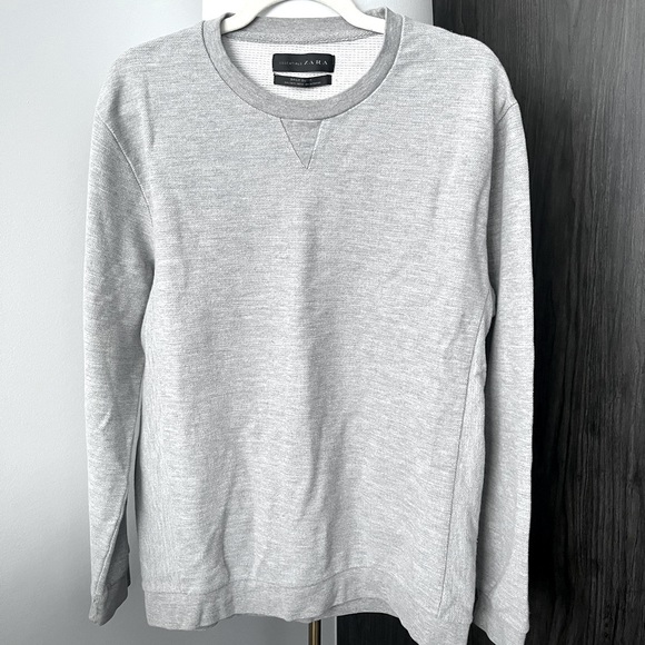ZARA Essential Daily Crewneck Light Grey Sz XL - Picture 1 of 3